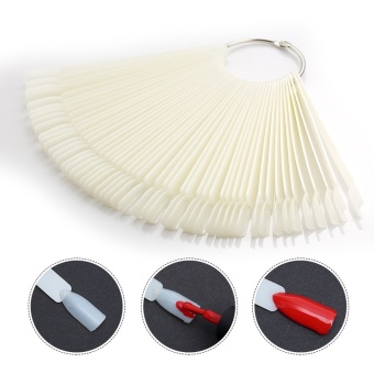 50pcs Nail Art False Tips Practice Display Transparent Natural Color Acrylic UV False Nail Tips Manicure DIY Fake Stickers - intl 50pcs Nail Art False Tips Practice Display Transparent Natural Color Acrylic UV False Nail Tips Manicure DIY Fake Stickers - intl
