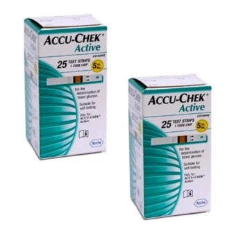 ขาย AccuChek Active Test Strips แถบตรวจระดับน้ำตาล แอคทีฟ (25 ชิ้น/กล่อง) 2 กล่อง