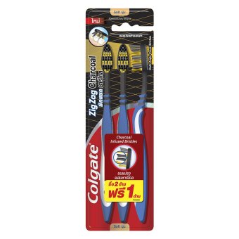 COLGATE คอลเกต แปรงสีฟันซิกแซกชาร์โคล แพค 3 COLGATE คอลเกต แปรงสีฟันซิกแซกชาร์โคล แพค 3