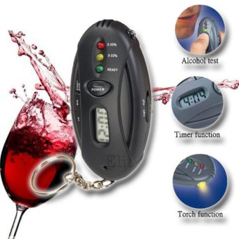 Elit เครื่องวัดแอลกอฮอล์ แบบพวงกุญแจ พร้อมนาฬิกาจับเวลา Breath Alcohol Tester (Black) June 2018 - 3 Elit เครื่องวัดแอลกอฮอล์ แบบพวงกุญแจ พร้อมนาฬิกาจับเวลา Breath Alcohol Tester (Black) - 3