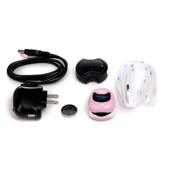 Finger Fingertip Blood Oxygen Meter SPO2 OLED Pulse Heart Rate Monitor Oximeter (White-Rose) (Intl) - intl