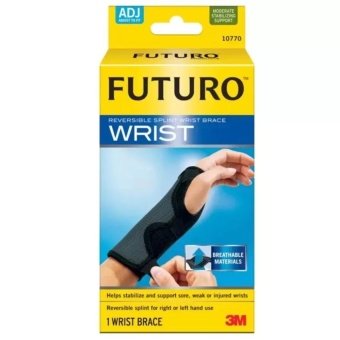 ประเทศไทย Futuro Wristอุปกรณ์พยุงข้อมือ ปรับกระชับได้ เสริมแถบเหล็ก1ชิ้น(สีดำ)