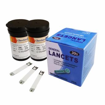 Glucosure Autocode Test Strip แผ่นตรวจน้ำตาลในเลือด 2 กล่อง (25 ชิ้น/กล่อง) + เข็มเจาะเลือด 100 ชิ้น