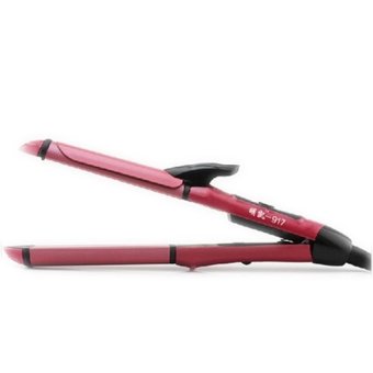 ราคา แปรงม้วนผมไฟฟ้า Hair Curler เครื่องม้วนผม and เครื่องหนีบผม 2 in 1Hair Curler เครื่องม้วนผม and เครื่องหนีบผม 2 in 1 สองแท่งยืดผมหยิกเคลือบเซรามิกดัดผมยืดผม - Red