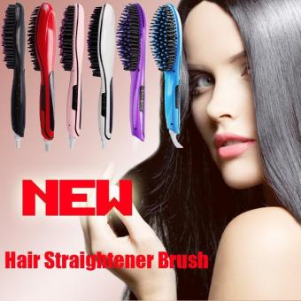 ซื้อ/ขาย Hight Quality Store New Automatic Electric Hair Straightener Purple Comb LCD Iron Brush Hair Massager Purple-White_EU Plug