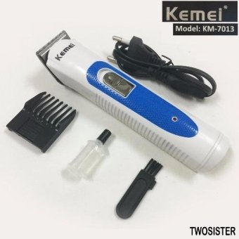 ราคา Kemei Twosister ปัตตาเลี่ยนไร้สายขนาดพกพา สำหรับชาร์จ รุ่น KM-7013 ( สีฟ้า )