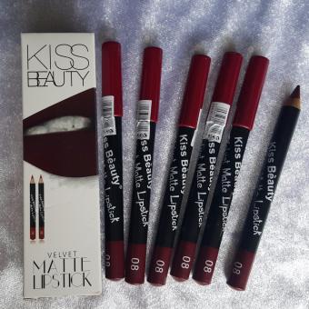 Kiss Beauty Velvet Matte Lipstick No.8 สีม่วงเปลือกมังคุด (6 แท่ง) Kiss Beauty Velvet Matte Lipstick No.8 สีม่วงเปลือกมังคุด (6 แท่ง)