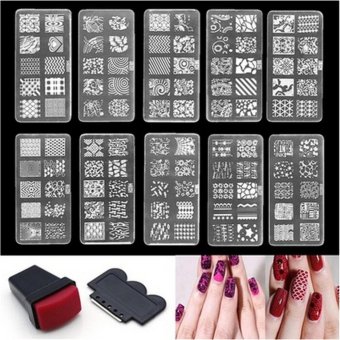 Nail Art Stamp Stencil Stamping Template Plate Set Tool StamperDesign Kit White 6*12cm - intl Nail Art Stamp Stencil Stamping Template Plate Set Tool StamperDesign Kit White 6*12cm - intl