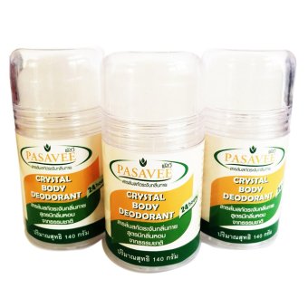 Pasavee Crystal Body Deodorant สารส้มระงับกลิ่นกาย แบบแท่ง 140 ml.(แพ็ค 3 ขวด) Pasavee Crystal Body Deodorant สารส้มระงับกลิ่นกาย แบบแท่ง 140 ml.(แพ็ค 3 ขวด)