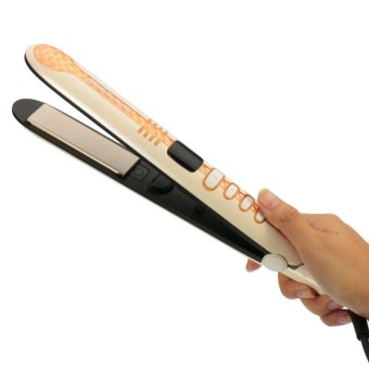 2560 Professional Pro Ceramic Tourmaline Anion Perm Hair Straightener Digital Iron White - Intl