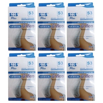 ประเทศไทย SOS Plus S3 ผ้าก๊อซปิดแผลแบบพร้อมใช้ ขนาด 6 x 10 ซม. 4แผ่น/กล่อง (6กล่อง)