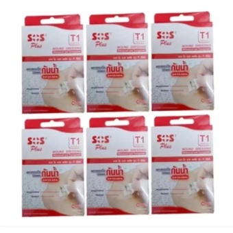 ประเทศไทย SOS Plus T1 พลาสเตอร์ปิดแผลกันน้ำ ชนิดใส ขนาด 2.5 x 5.6 ซม. จำนวน 6 กล่อง (กล่องละ 10 ชิ้น)