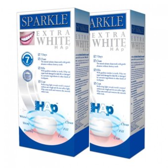 Sparkle ยาสีฟันสปาร์คเคิล Extra White Hap 60 กรัม (แพ็คคู่) Sparkle ยาสีฟันสปาร์คเคิล Extra White Hap 60 กรัม (แพ็คคู่)