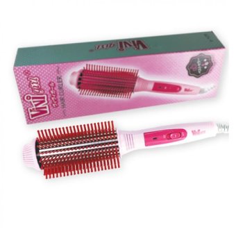 ราคา Vivi Girl Hair Curl Brush หวีแปรงไฟฟ้า 2in1 ยืดตรง ม้วนโรล ทำวอลลุ่ม (สีชมพูบานเย็น)