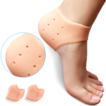 2560 Wa-L ซิลิโคนลดปัญหาส้นเท้าแตก 2คู่ สีส้ม (Silicone Heel socks)