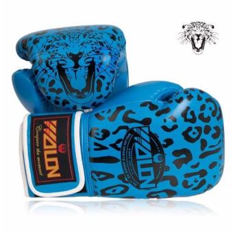 ประเทศไทย BEGINS นวมต่อยมวย ลายเสือดาว Leopard Boxing Gloves 10 oz. (Blue)