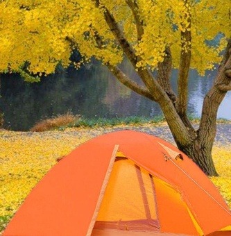 Double Layer 2 Person Tent Camping Hiking Windproof Waterproof Outdoor Orange - intl