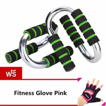 ประเทศไทย JJ ที่วิดพื้น บาร์วิดพื้น ดันพื้น หนาพิเศษ Push Up Grip Push Up Bar แถมฟรี YUEYAN ถุงมือฟิตเนส ถุงมือออกกำลังกาย Fitness Glove Weight Lifting Gloves Pink( Int:S)
