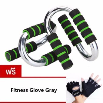 ราคา JJ ที่วิดพื้น บาร์วิดพื้น ดันพื้น หนาพิเศษ Push Up Grip Push Up Bar แถมฟรี YUEYAN ถุงมือฟิตเนส ถุงมือออกกำลังกาย Fitness Glove Weight Lifting Gloves Gray( Int:M)