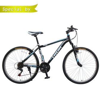 สั่งซื้อออนไลน์ K-BIKE จักรยานเสือภูเขา 26 นิ้ว 21 speed SHIMANO รุ่น THOR 26K68 สีดำ-ฟ้า ซื้อที่ไหน