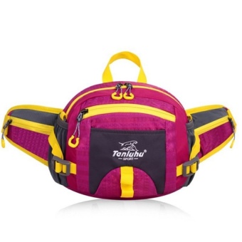 LLS 25*10*21Cm Waist Pack Waterproof Nylon Outdoor Sportshiking Running Bag Gym Bag Should Bag(Rose) - intl