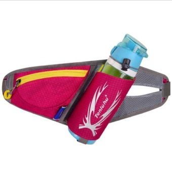 LLS 48*17Cm Waterproof Nylon Running Waist Bag Outdoor Sportshiking Gym Kettle Bag(Rose) - intl
