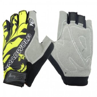 ซื้อ/ขาย Morning ถุงมือปั่นจักรยานแบบฟรีไซด์ ลายดอกไม้ - สีเหลือง