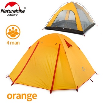 NatureHike 3 คนแคมป์ปิ้งเต็นท์คู่ชั้นอลูมิเนียมก้าน 3 ฤดูกลางแจ้งเดินป่าท่องเที่ยวเล่นเต็นท์ Rainproof NH15Z003-พี - นานาชาติ