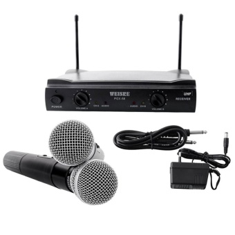 ราคา New PRO UHF UT4 Type Wireless Microphone Mic System +2 MIC Party KTV DJ Black - intl