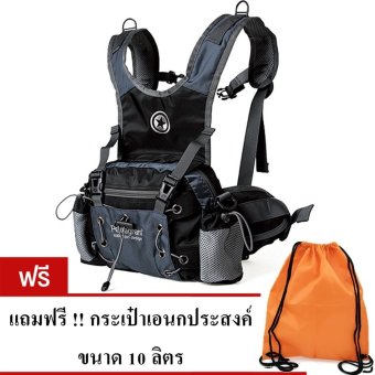 ราคา PENTAGRAM กระเป๋าเอี๊ยมคาดเอว สะพายหลัง รุ่น975 6L (สีดำ/เทา) แถมฟรี กระเป๋าผ้าเอนกประสงค์ ขนาด 10 ลิตร