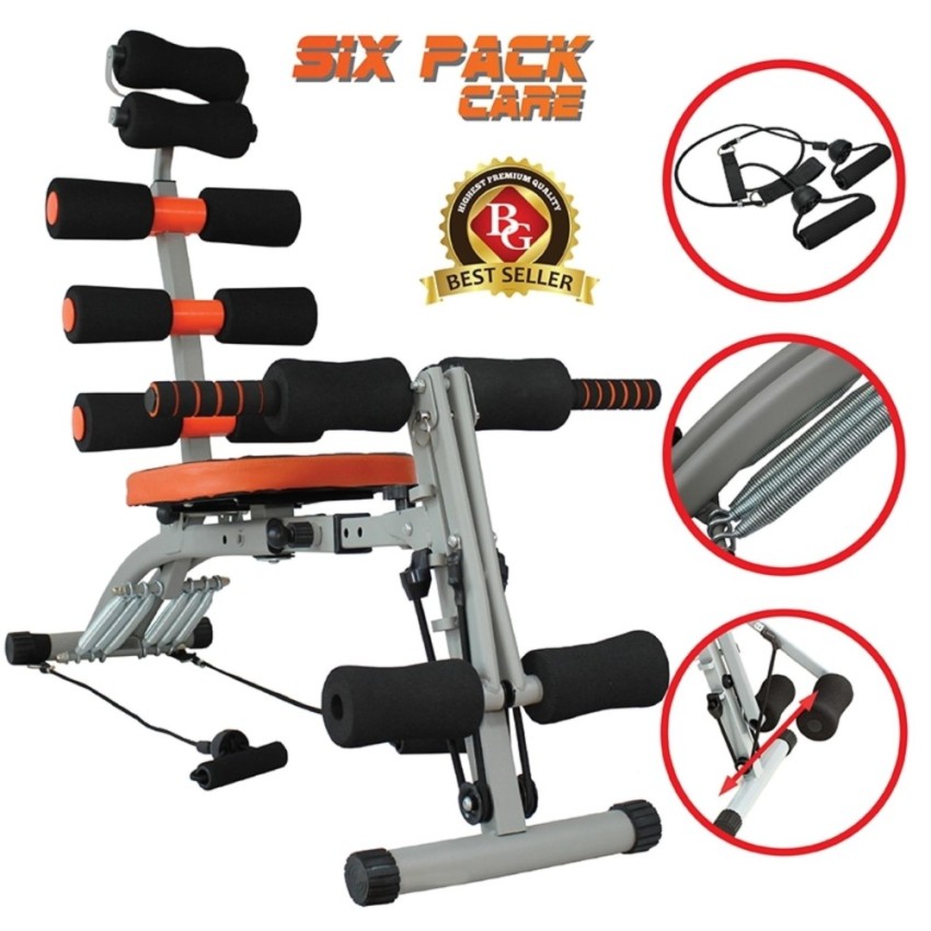 SIX PACK CARE B&G  เครื่องออกกำลังกาย (สีดำ/ส้ม)พร้อมสายแรงต้าน