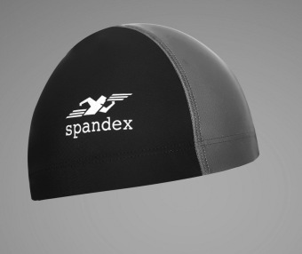 ประเทศไทย Spandex หมวกว่ายน้ำตัดต่อ SC001 (สีดำ/แถบเทา)