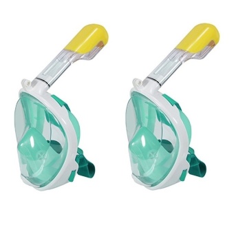 2561 Super Snorke หน้ากากดำน้ำ แบบมีฐานติดกล้อง Gopro รุ่น DP01N M ( สีเขียว ) 2 ชิ้น