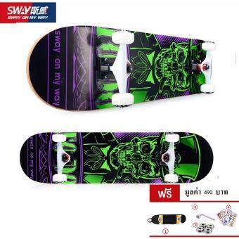 2561 SWAY สเก็ตบอร์ด รุ่น นน.3 กก Luxury Model Mr .Skull แถมฟรี กระเป๋า ลูกปืน ปะแจและสติกเกอร์ skateboard