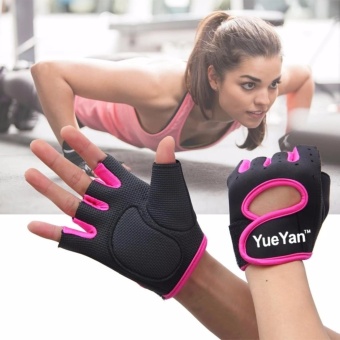 ประเทศไทย YUEYAN ถุงมือฟิตเนส ถุงมือออกกำลังกาย Fitness Glove Weight Lifting Gloves Pink ( Int:M)