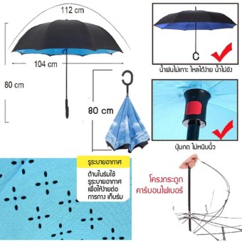 ร่มกลับด้าน 2 ชั้น มือจับตัว C กันแดดUV Reverse Umbrella (purple) ร่มกลับด้าน 2 ชั้น มือจับตัว C กันแดดUV Reverse Umbrella (purple)