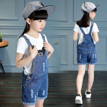 2017 Summer Big Girls Denim Strap Shorts Children's Cute CoolFashion Denim Jumpsuit - Intl June 2018 - 4 2017 Summer Big Girls Denim Strap Shorts Children's Cute CoolFashion Denim Jumpsuit - intl - 4