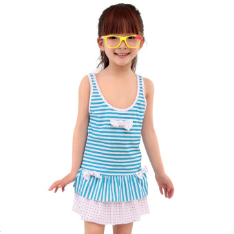 ขาย ทารกใหญ่สาวเด็กชุดว่ายน้ำชุดว่ายน้ำสาวทรงจำชุดว่ายน้ำ (ลายสีฟ้า-3) (ลายสีฟ้า-3)