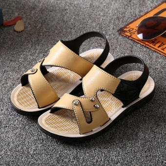 ขาย Baby Non-slip Home School Shoes Leather Shoes Infant Girl BoySummer Sandals Parents Shoes (Khaki) - intl