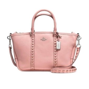โปรโมชั่นพิเศษ COACH Central Satchel Lacquer Rivets Pebble Leather Purse รุ่น36306 - Blush อยากขาย COACH Central Satchel Lacquer Rivets Pebble Leather Purse รุ่น36306 - Blush