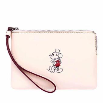 รีวิว COACH กระเป๋าคล้องมือ CORNER ZIP WRISTLET IN GLOVE CALF LEATHER WITH MICKEY F59528 QBCHK (CHALK) ลดราคา COACH กระเป๋าคล้องมือ CORNER ZIP WRISTLET IN GLOVE CALF LEATHER WITH MICKEY F59528 QBCHK (CHALK)
