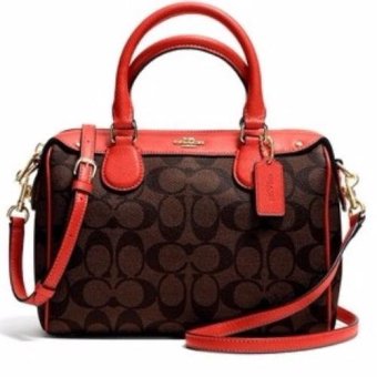 ต้องการขายด่วน COACH F36702 MINI BENNETT SATCHEL IN SIGNATURE IMITATION GOLD/BROWN/CARMINE เสนอราคา COACH F36702 MINI BENNETT SATCHEL IN SIGNATURE IMITATION GOLD/BROWN/CARMINE