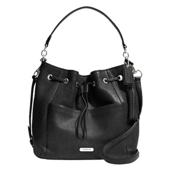 Coach Leather Crossbody Shoulder Duffle Drawstring Handbag รุ่น 27003 (Black) Coach Leather Crossbody Shoulder Duffle Drawstring Handbag รุ่น 27003 (Black)