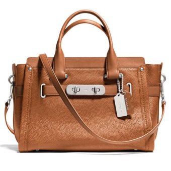 รีวิวพันทิป COACH SWAGGER PEBBLE LEATHER HANDBAG รุ่น 34408 - Saddle ลดราคา COACH SWAGGER PEBBLE LEATHER HANDBAG รุ่น 34408 - Saddle