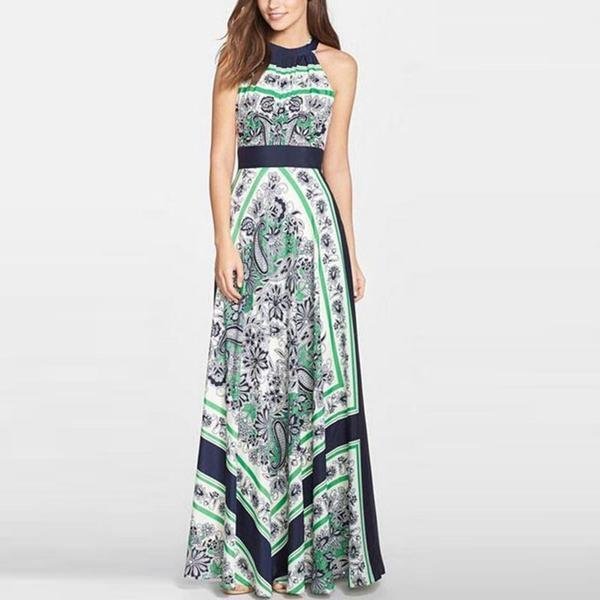 Fashion Women's Maxi Dresses Summer Casual Style A-Line Dresses - Multicolor - intl image