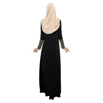 Muslim Women Lace Ethnic Long-sleeved Dress (Black) - intl Muslim Women Lace Ethnic Long-sleeved Dress (Black) - intl