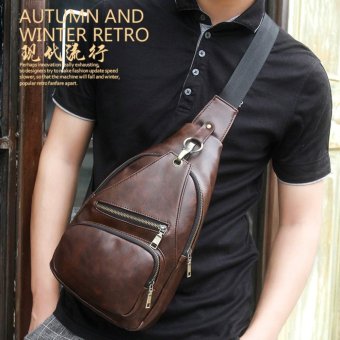 กระเป๋าสะพายไหล่ คาดอกผู้ชาย หนังPU รุ่น KA02 (สีกาแฟ) กระเป๋าสะพายไหล่ คาดอกผู้ชาย หนังPU รุ่น KA02 (สีกาแฟ)