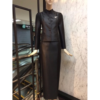 Papada Shop-ชุดผ้าไหมไทยจิตรลดา ชุดงานบวช งานมงคล งานแต่งไทยจิตรลดา หรู ดูดีสุดๆ - สีดำ Papada Shop-ชุดผ้าไหมไทยจิตรลดา ชุดงานบวช งานมงคล งานแต่งไทยจิตรลดา หรู ดูดีสุดๆ - สีดำ
