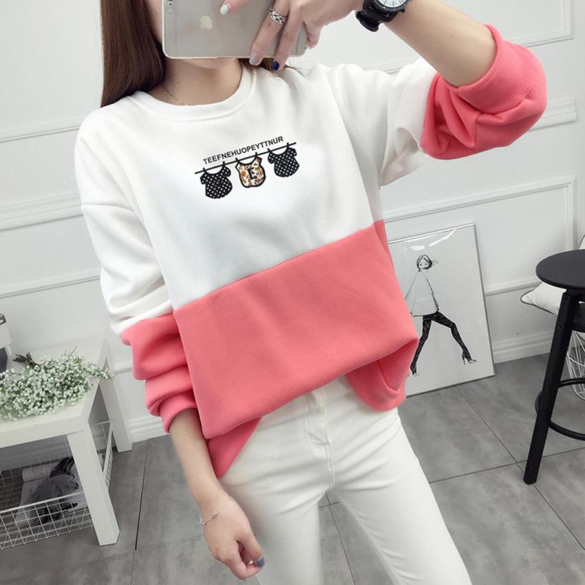 ดูภาพ เสื้อกันหนาวแขนยาวแฟชั่นพร้อมส่ง แต่งสีขาวสลับชมพู แต่งสกรีนตากเสื้อ เพิ่มเติม เสื้อกันหนาวแขนยาวแฟชั่นพร้อมส่ง แต่งสีขาวสลับชมพู แต่งสกรีนตากเสื้อ