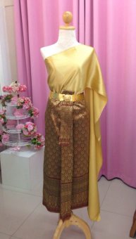 SIRIRAT ชุดไทย สมัยร.4 สไบ(สีทอง)+ผ้าถุงลายไทย(สีทอง)+เข็มขัด SIRIRAT ชุดไทย สมัยร.4 สไบ(สีทอง)+ผ้าถุงลายไทย(สีทอง)+เข็มขัด